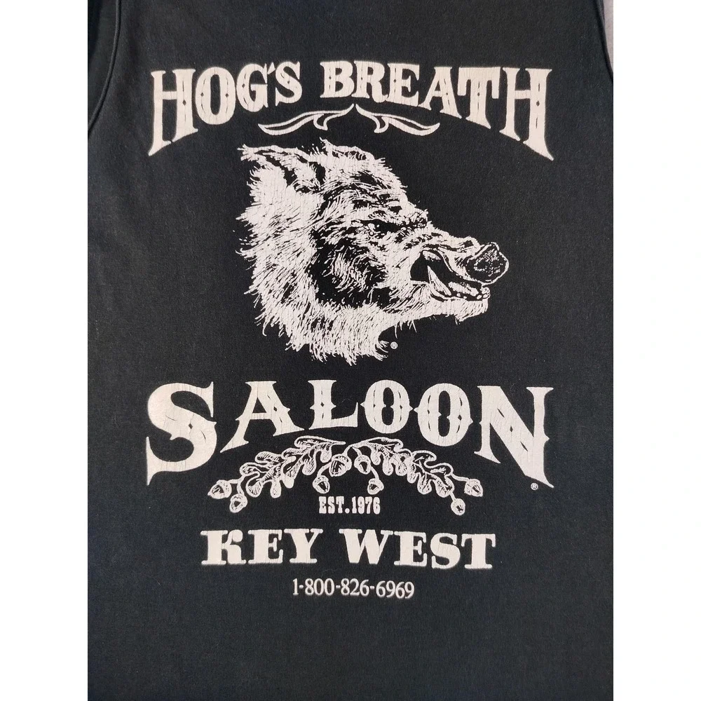 Vintage Fruit Of The Loom Tank Top Mens XL Black Hog's Breath Saloon Key West